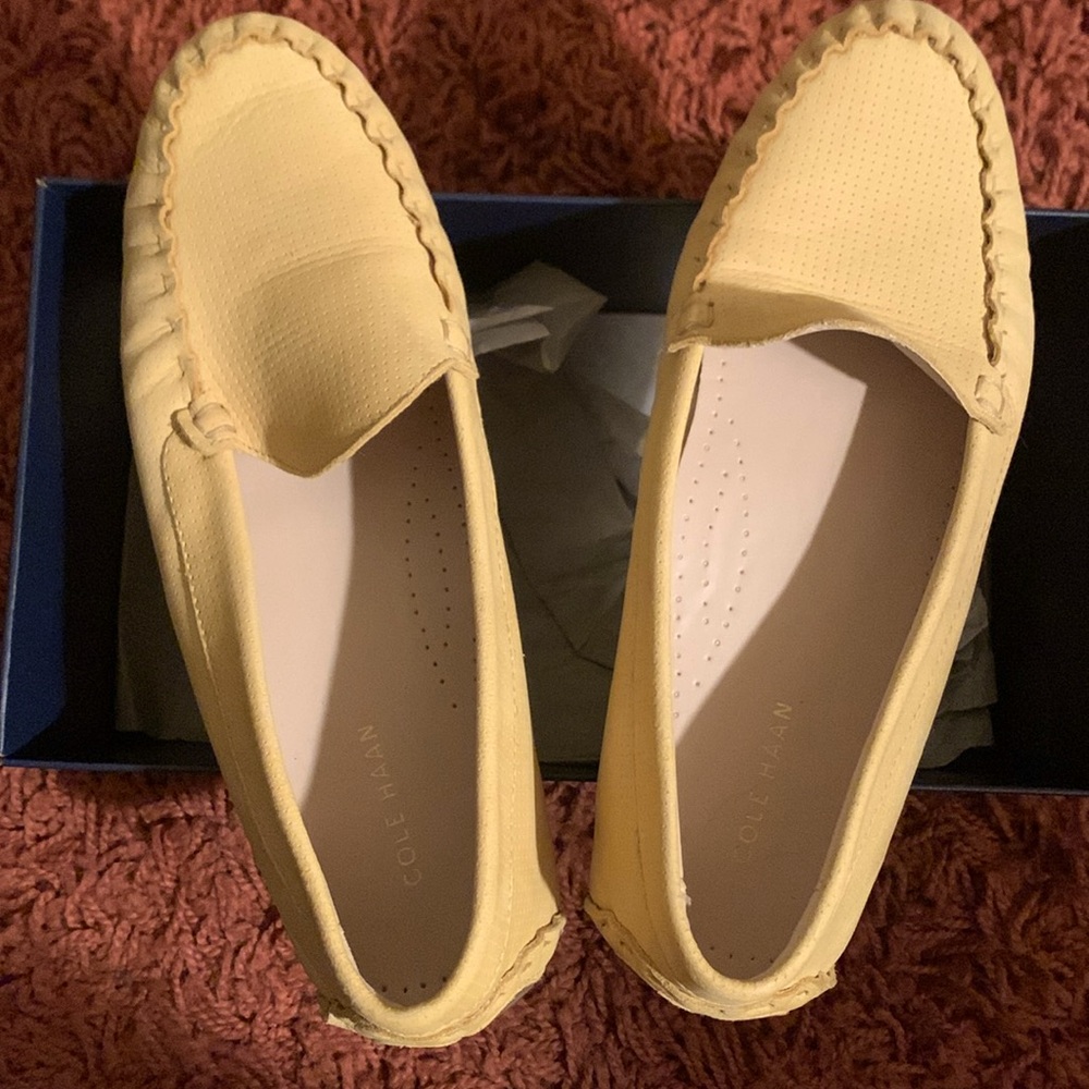 Cole Haan Women's Evelyn Driver Sunset Gold Suede Loafers/Flats Sz. 9